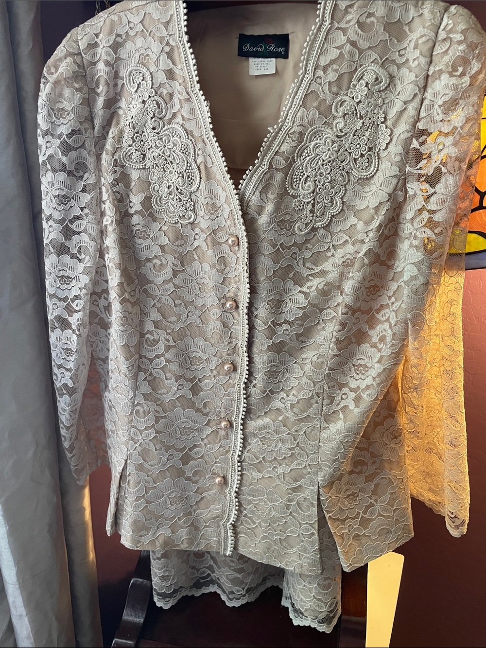 VTG DAVID ROSE LACE MOTB DRESS - Picture 9 of 17